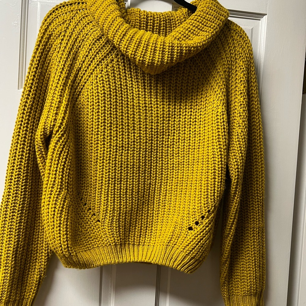 moon & madison Mustard Cowl Neck Sweater